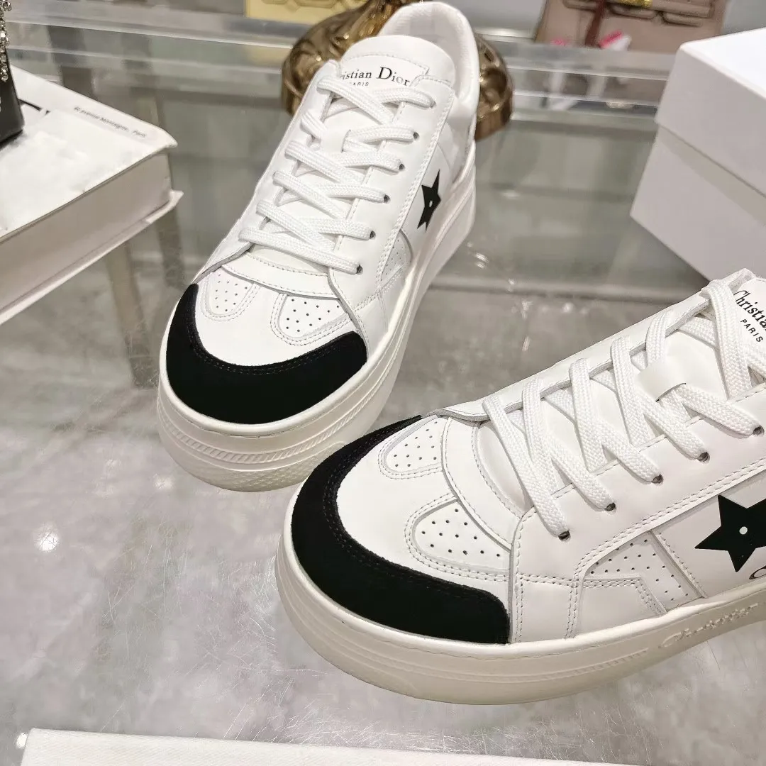 👟👟Ex-factory price 480👟👟 DIOR Dior's new thick-soled sports white shoes, made of first-layer cowhide, breathable mesh inside, sheepskin for foot pads, and lightweight outsole. Size: 35-40 (41 customized)